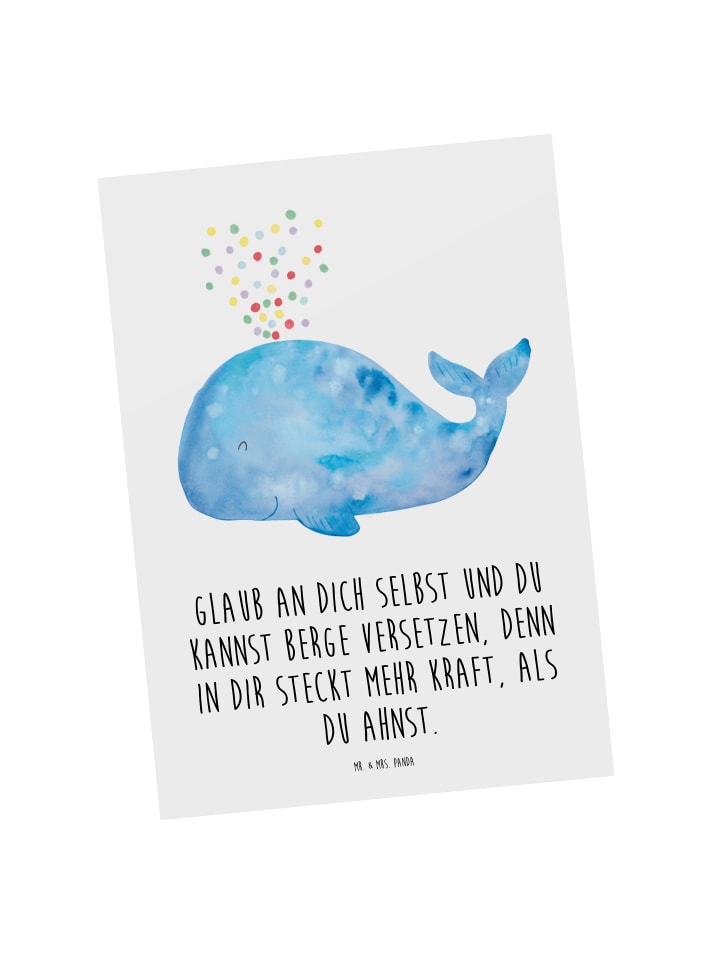 Postkarte Selbstvertrauen stärken mit Spruch in Weiß