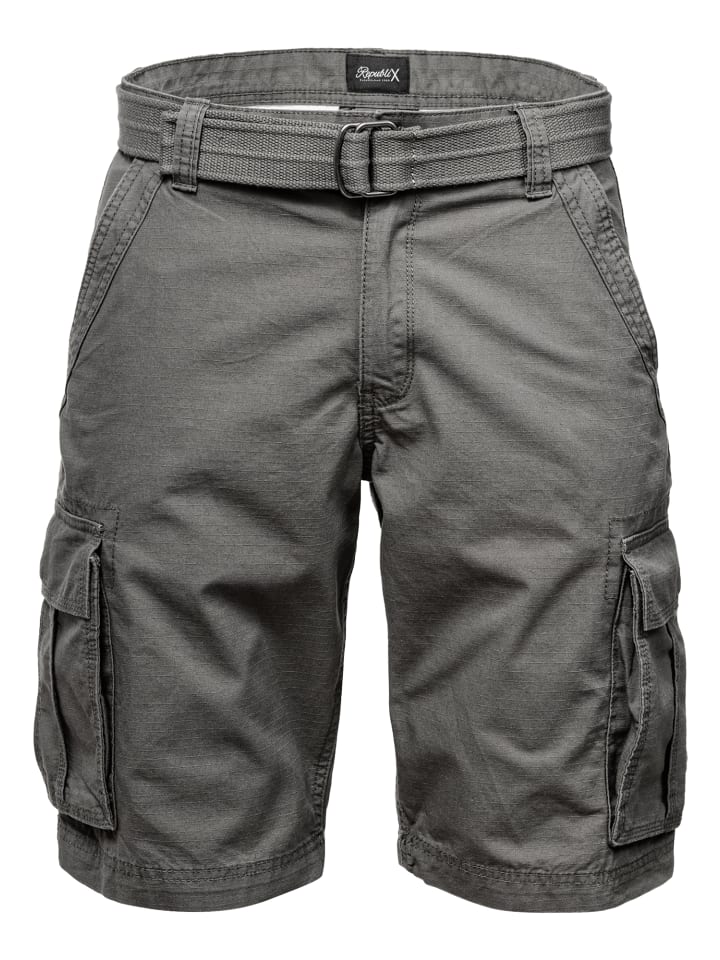 Shorts inkl. Gürtel RONY in Dunkelgrau