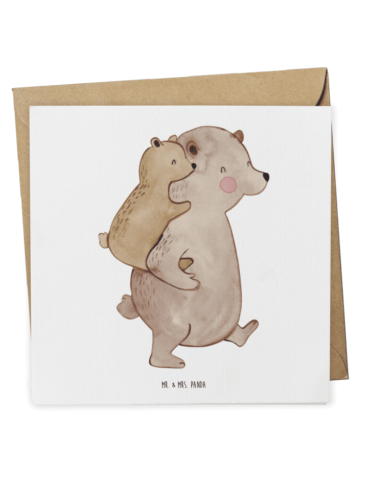 Deluxe Karte Papa Bär ohne Spruch in Weiß