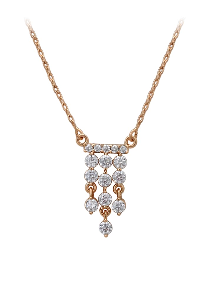 Women Chain Necklace in Rose Gold White