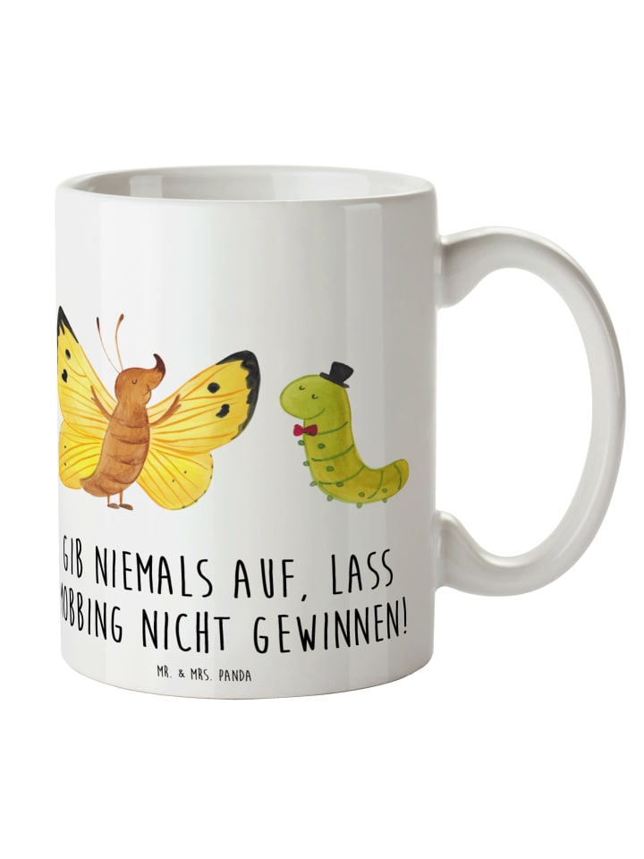 Tasse Mobbing bewältigen mit Spruch in Weiß