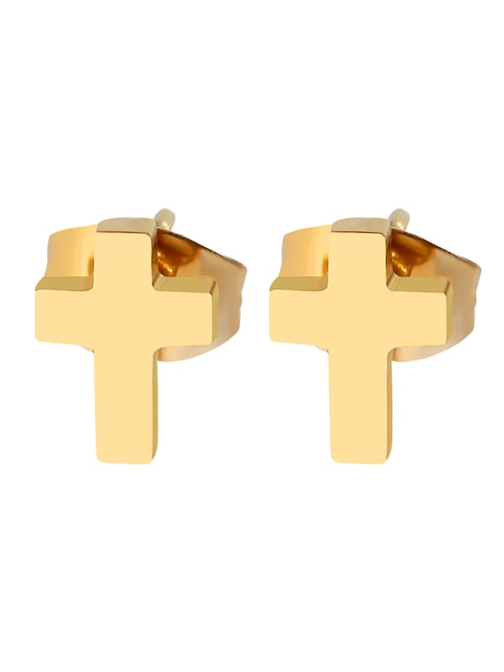 Unisex Ohrringe – Ohrstecker aus Edelstahl in gold