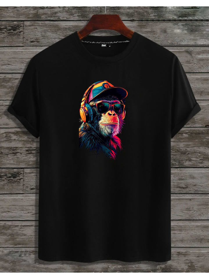 T-Shirt Monkey SCHWARZ