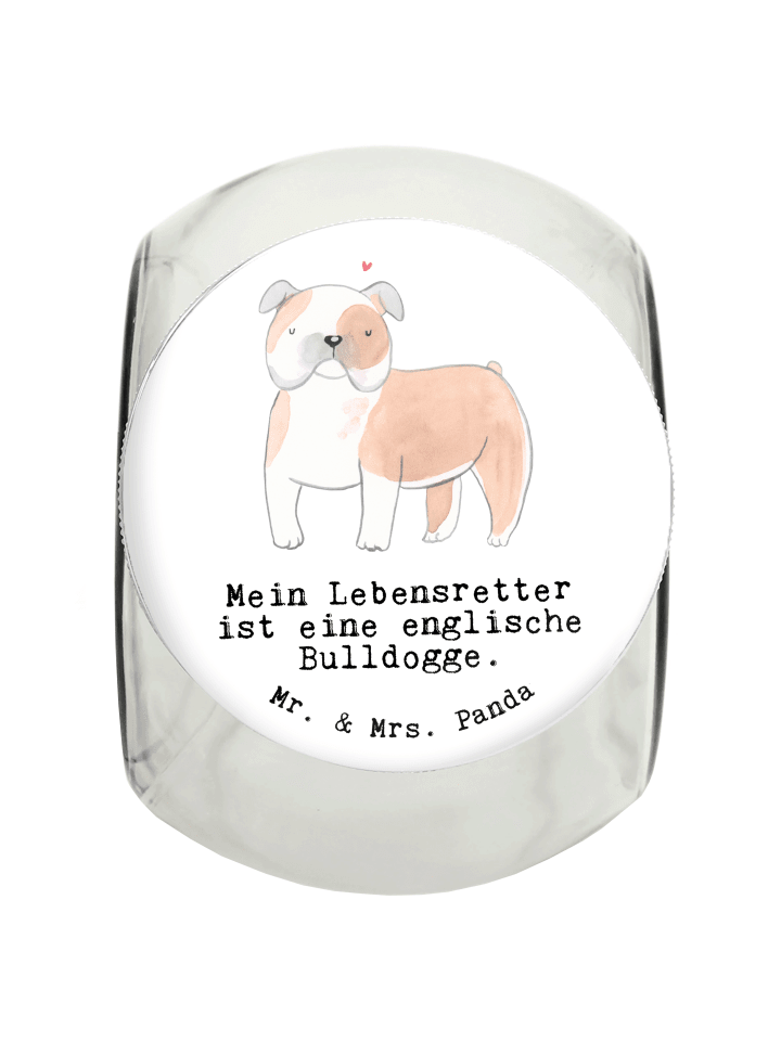 Leckerli Glas Englische Bulldogge Lebensretter ... in Weiß
