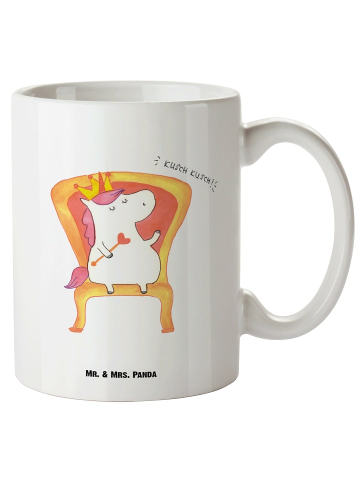 Kaffeepott Einhorn König ohne Spruch in Weiß