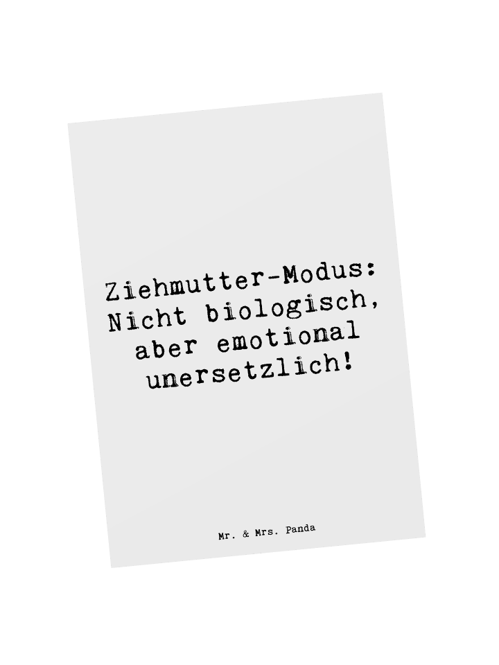 Postkarte Ziehmutter Modus mit Spruch in Weiß