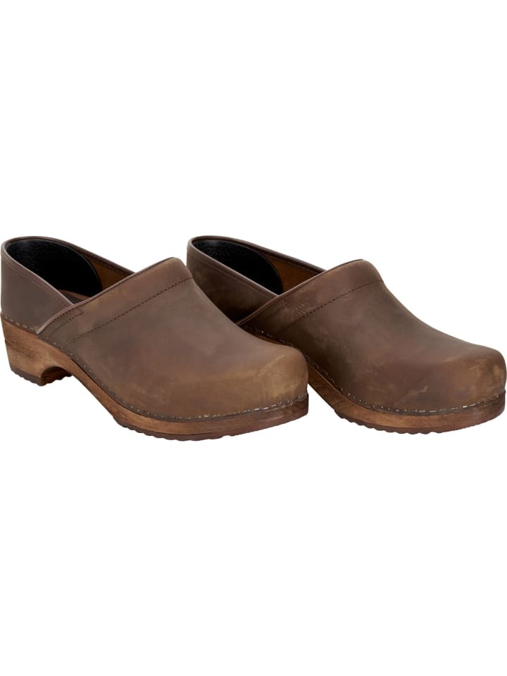 Clog "Wood-Jamie Closed" in Braun