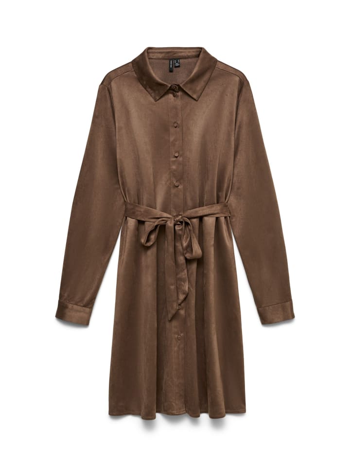 Hemdblusenkleid in Fossil
