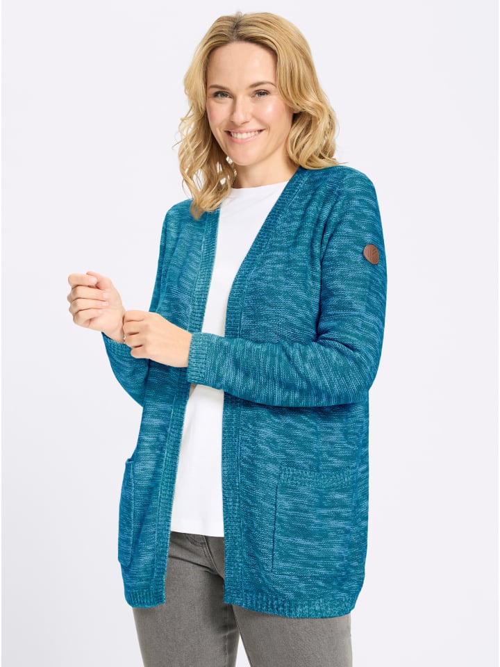 Long-Strickjacke in topas-meliert