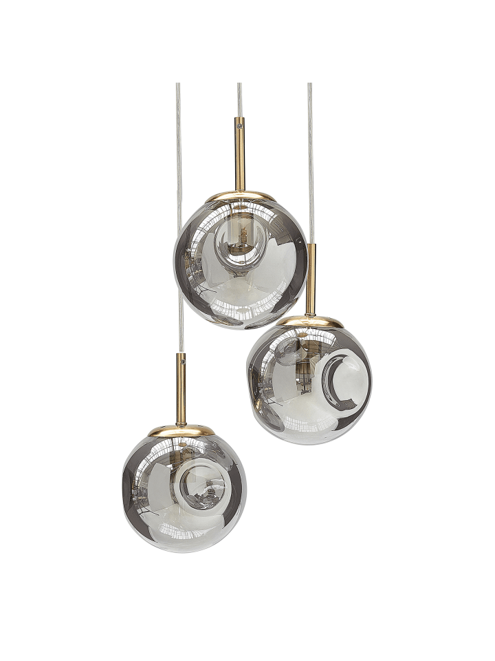 Pendelleuchten RALFES in Transparent/Messing - (W) 31 x (H) 121 x (L) 31 cm