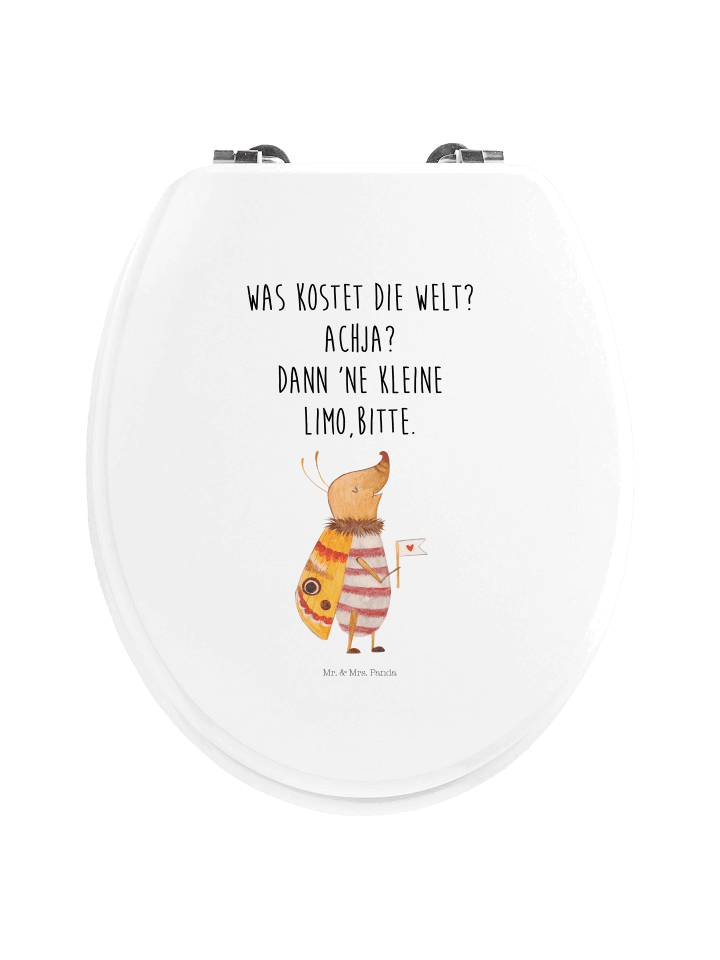 Klodeckel Nachtfalter Fähnchen mit Spruch in Weiß