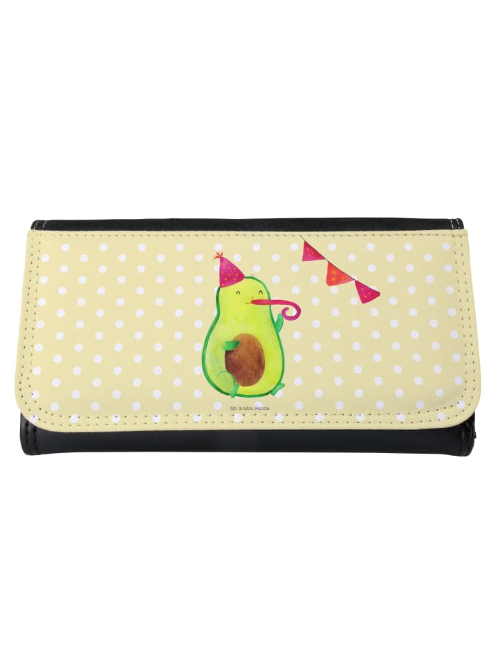 Wallet Avocado Party Zeit ohne Spruch in Gelb Pastell