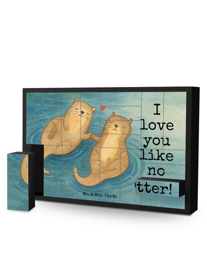Weihnachtskalender Otter Hände halten Design mi... in Weiß