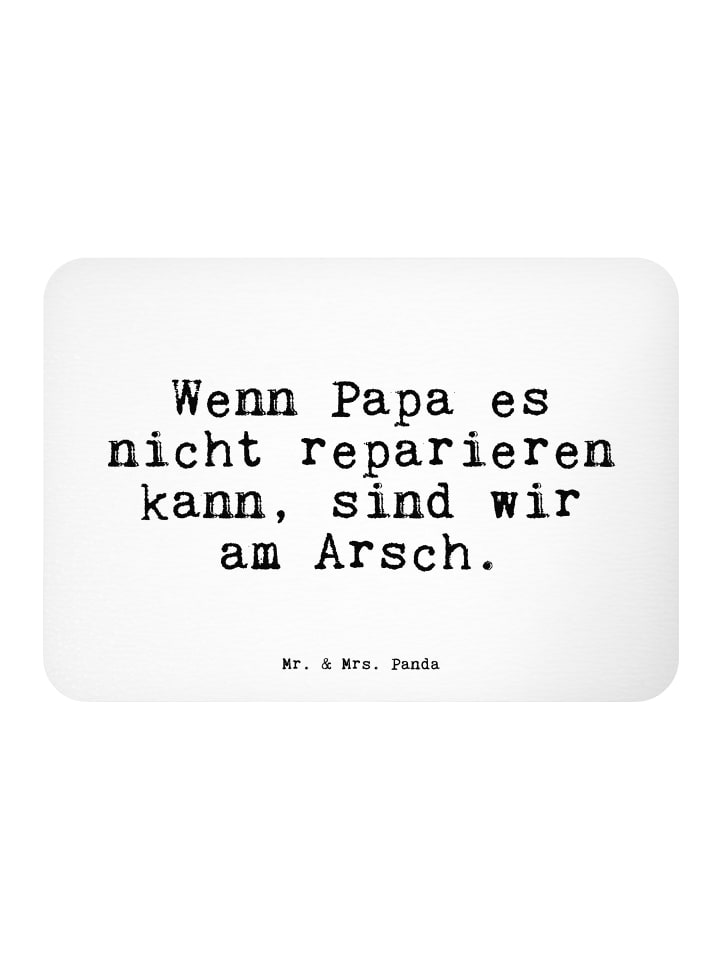 Kühlschrankmagnet Wenn Papa es nicht... mit Spruch in Weiß