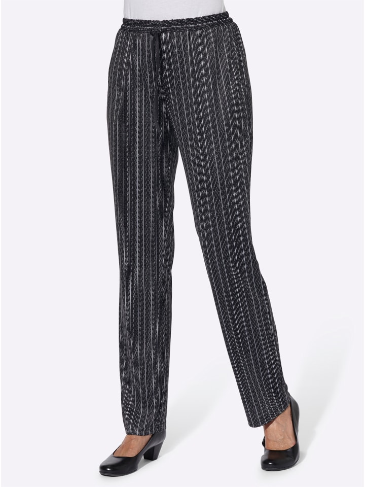 Jersey-Hose in schwarz-gestreift
