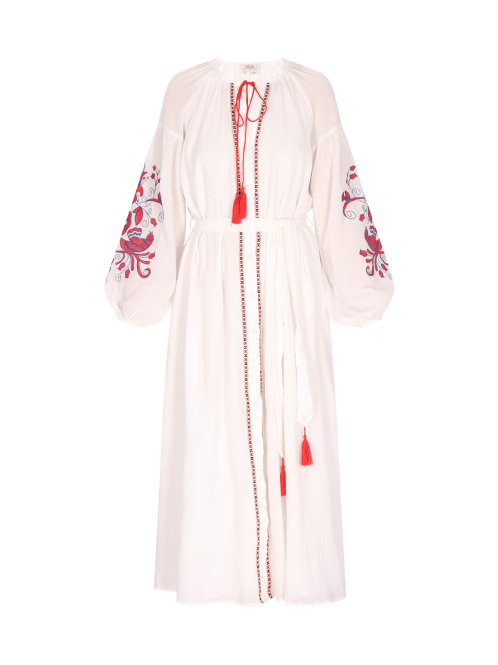 Damen Kleid in Weiss Rosa