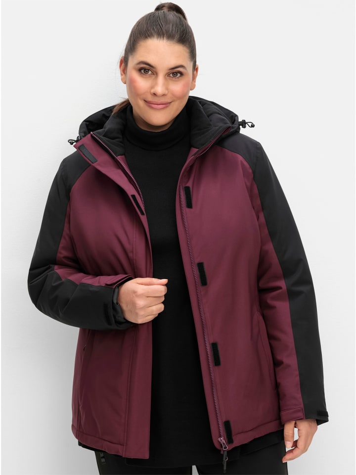 Outdoorjacke in bordeaux-schwarz