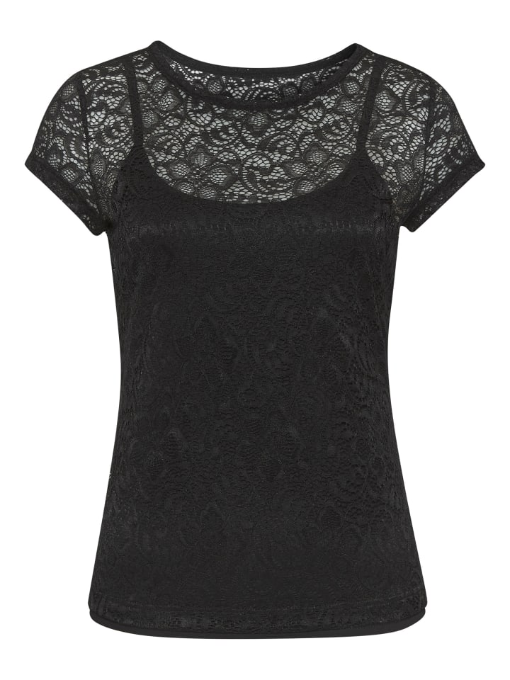 Spitzenshirt in schwarz