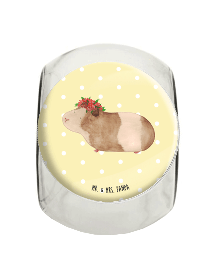 Bonbonglas Meerschweinchen Weisheit ohne Spruch in Gelb Pastell