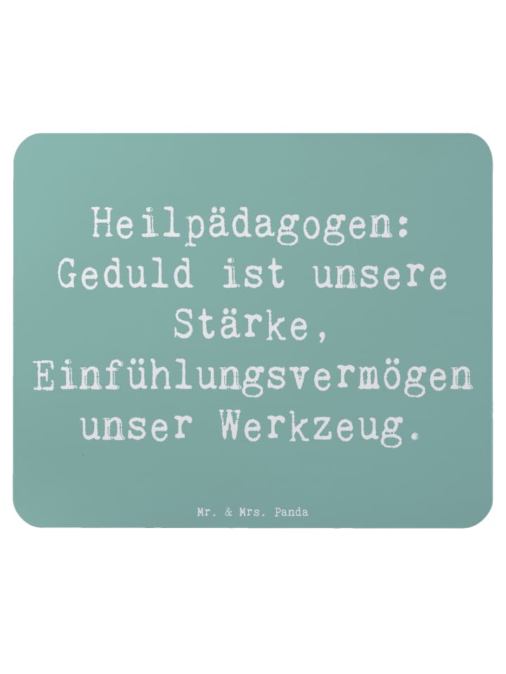 Mouse Pad Spruch Heilpädagogin Geduld mit Spruch in Meeresbrise