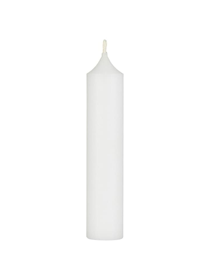Rustikale Stabkerze 11 cm | Ø 2,2 cm in weiss