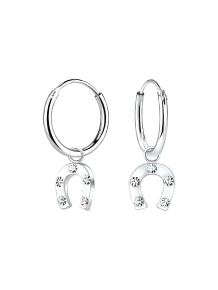 Ohrringe Charm-HUFEISEN in 925 Sterling Silber, 2-tlg. in silber