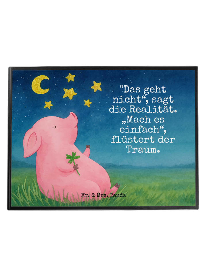 Schreibtischunterlage Schwein Glück Design mit ... in Weiß