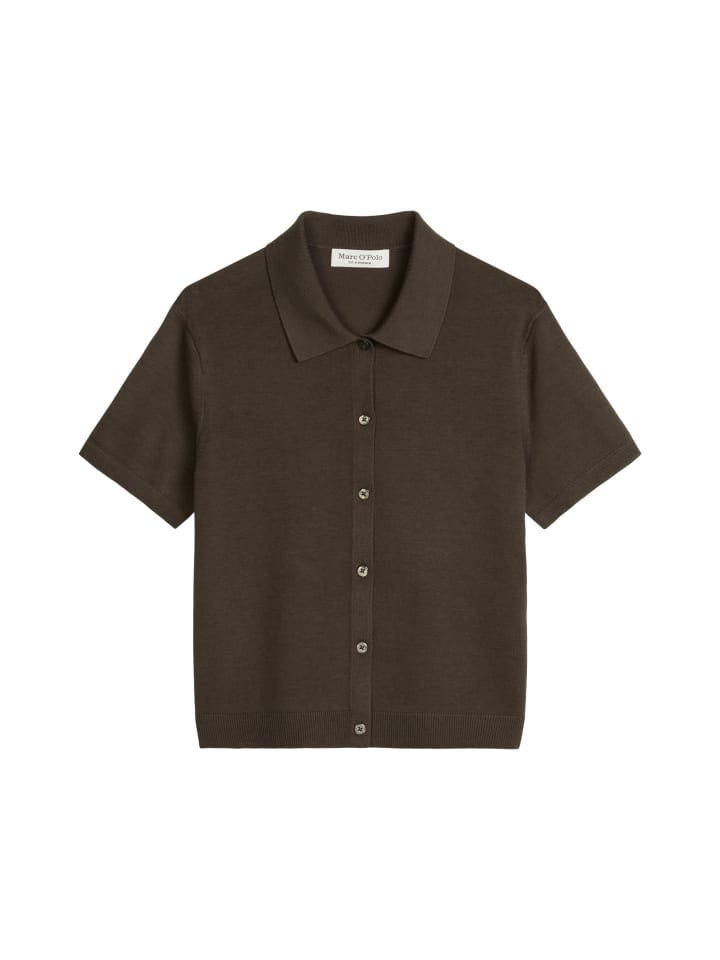 Cardigan im Polo-Stil regular in Mossy Earth
