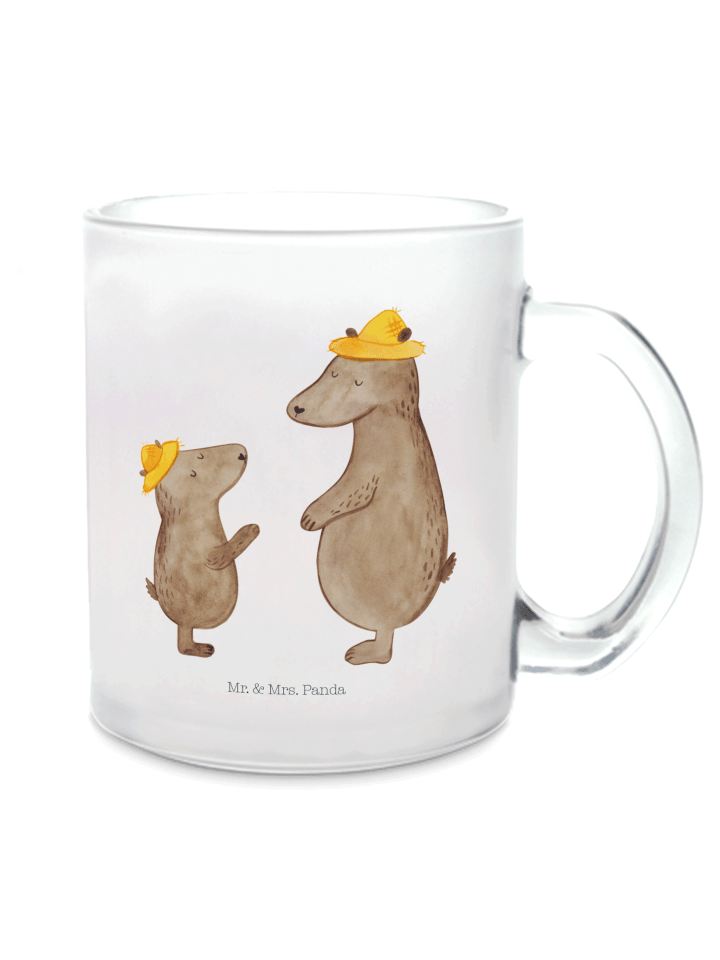 Kaffeebecher Bären mit Hut ohne Spruch in Transparent