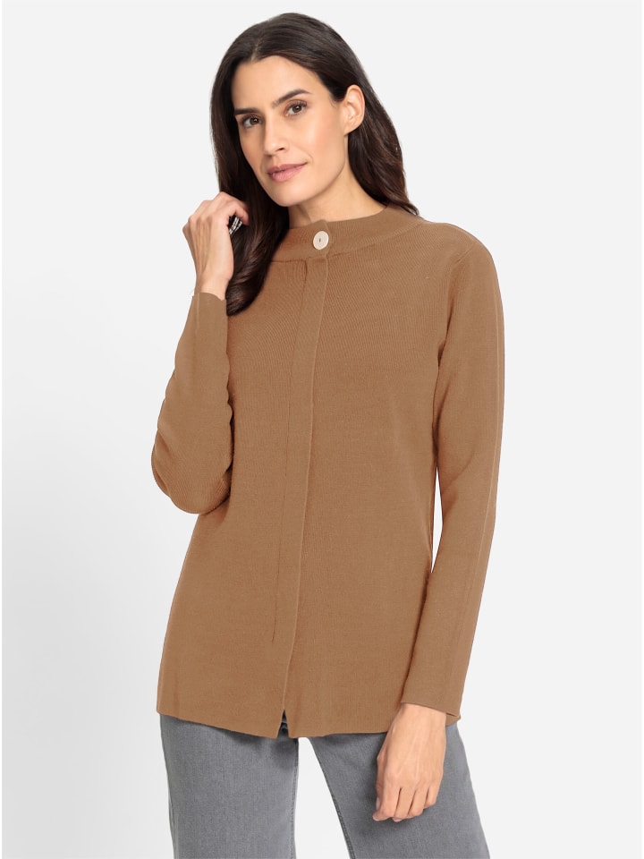 Stehkragen-Pullover in camel
