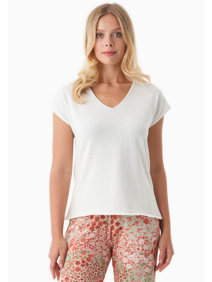 T-Shirt "WOR17584" in Cremeweiß