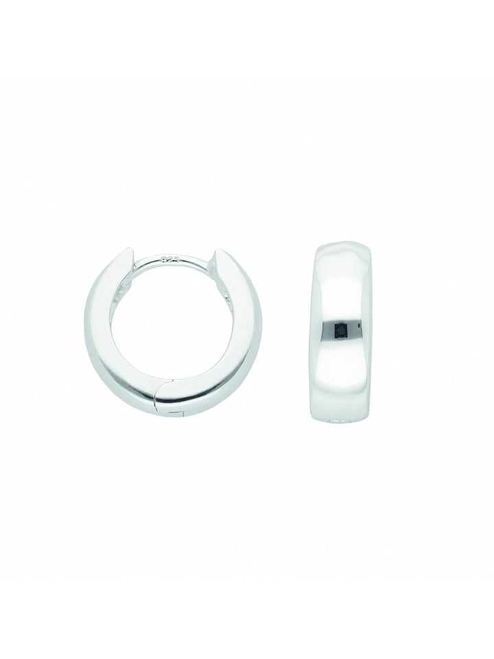 Damen 925 Silber Ohrringe / Creolen Ø 12,5 mm in silber