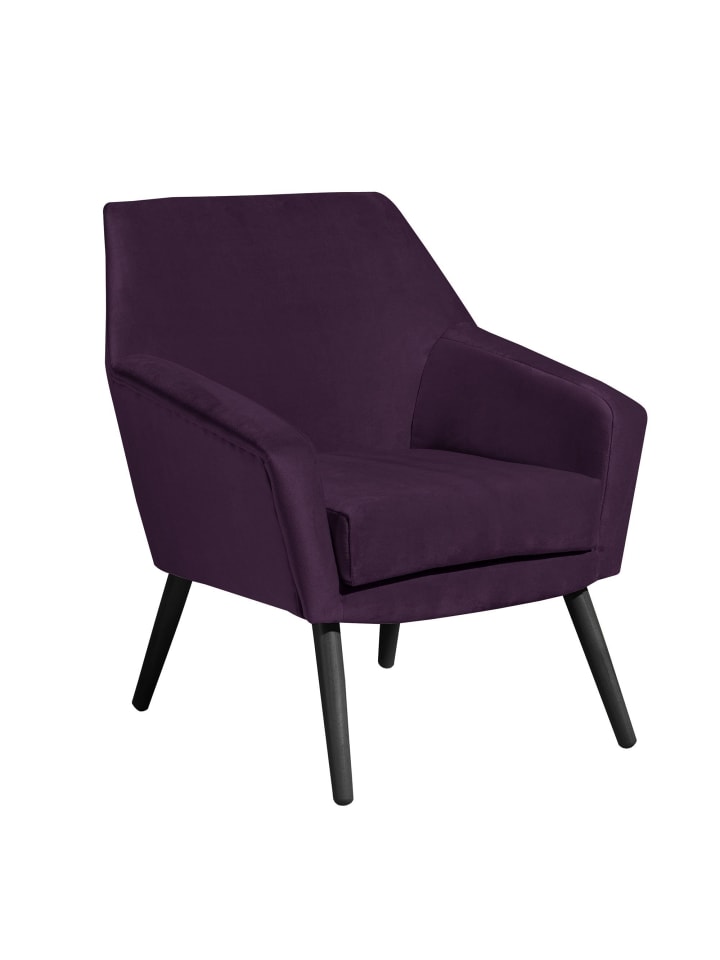 SESSEL Kachka Bezug Samtvelour Buche schwarz / purple