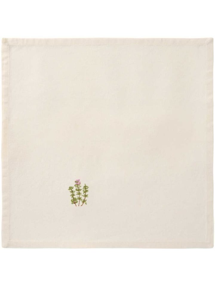 Stoffserviette SUMMER VIBES Creme Weiß mit THYMIANZWEIG