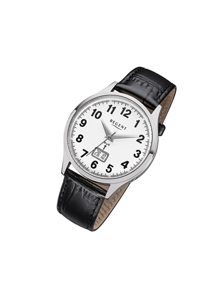 Funkuhr Regent Funkuhren schwarz groß (ca. 40mm)