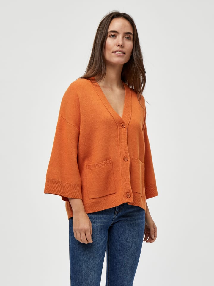 Strickjacke in Peach Caramel Melange