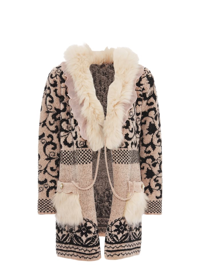 Damen Strickjacke in Rosa Schwarz