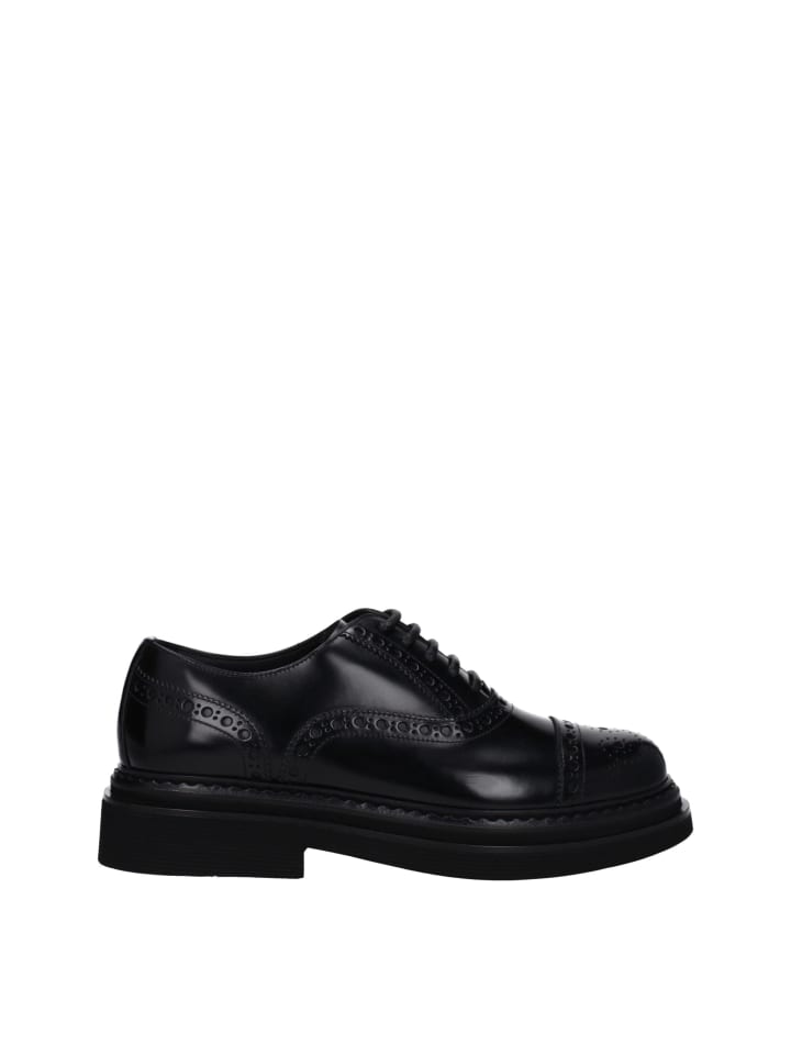 Schwarz Leder Oxford-Schuhe und Derby-Schuhe
