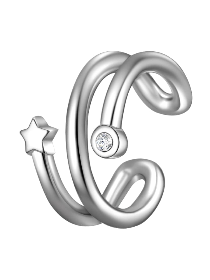 Ohrklemmen Stern aus Sterling Silber mit Zirkonia in silber