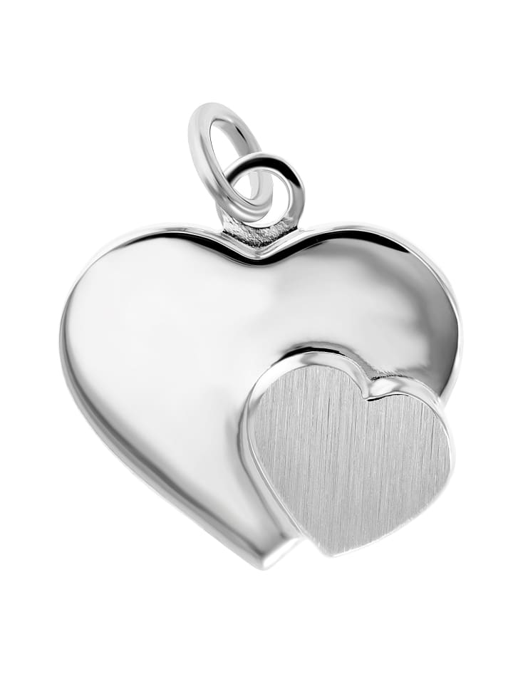 Damen Anhänger Herz aus 925 Silber in silber