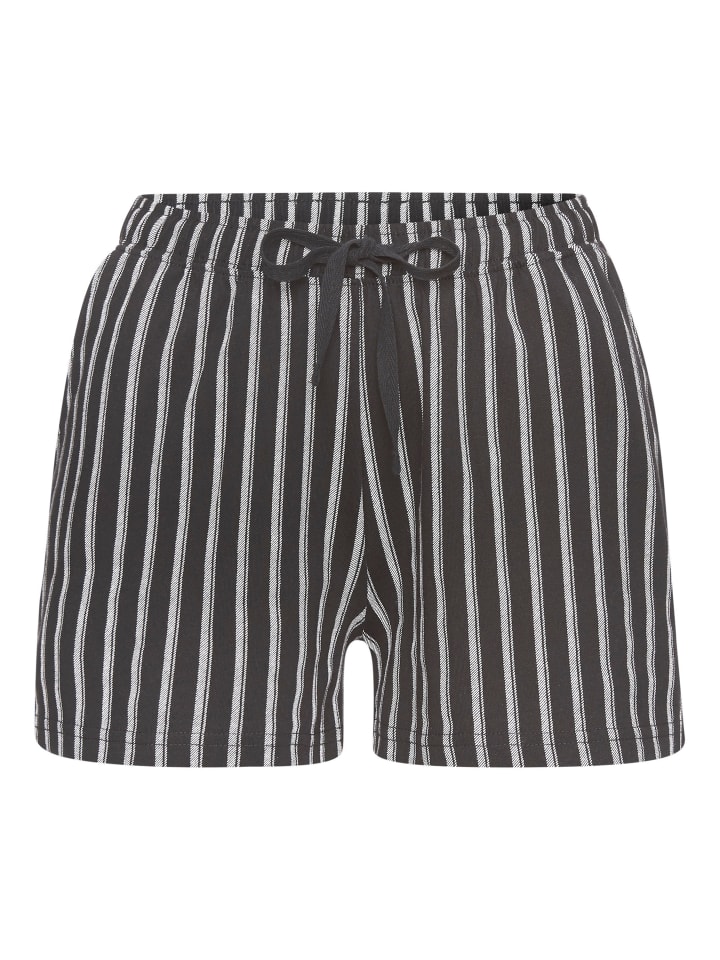 Pyjamashorts in schwarz-weiß-gemustert