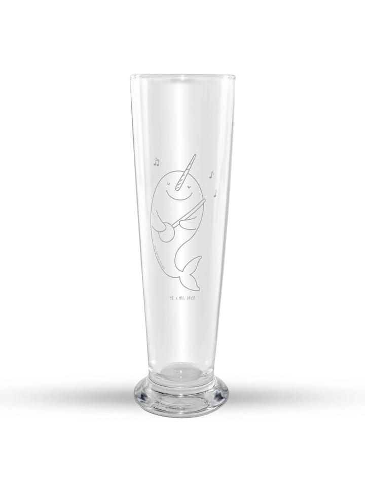 Bierglas Narwal Gitarre ohne Spruch in Transparent