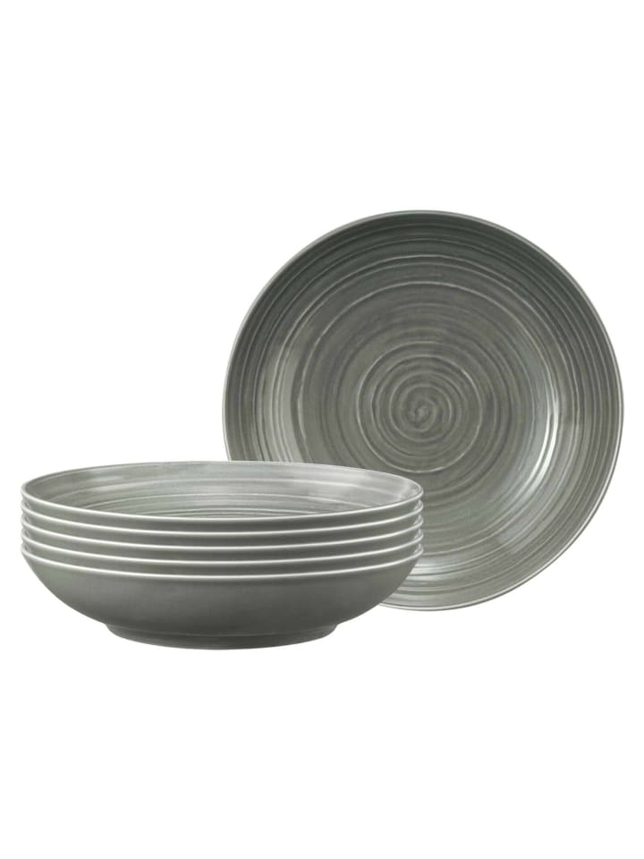 6er Set Pastateller Terra in Perlgrau ø 26 cm