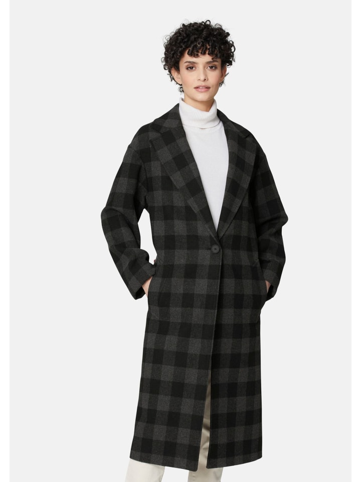 Karomantel in lässiger Oversized-Form in grau / anthrazit