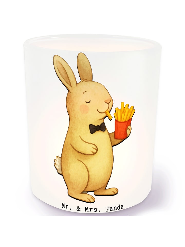 Windlicht Hase Pommes ohne Spruch in Transparent