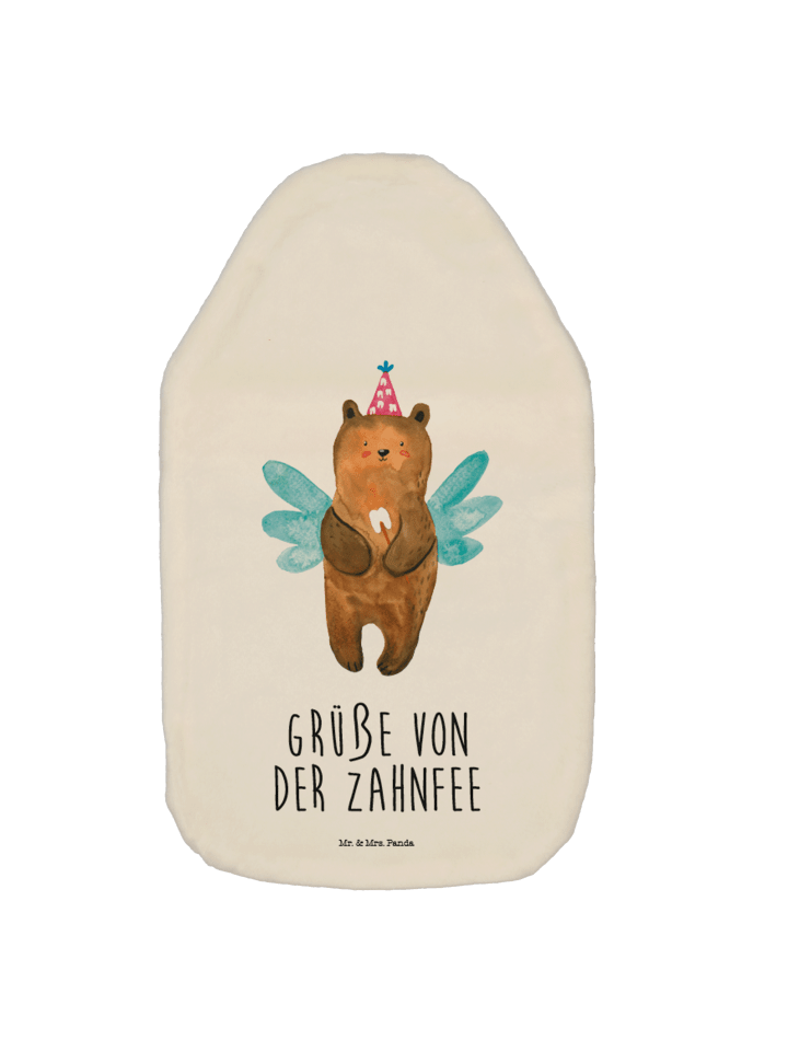 Wärmflasche Bär Zahnfee mit Spruch in Weiß