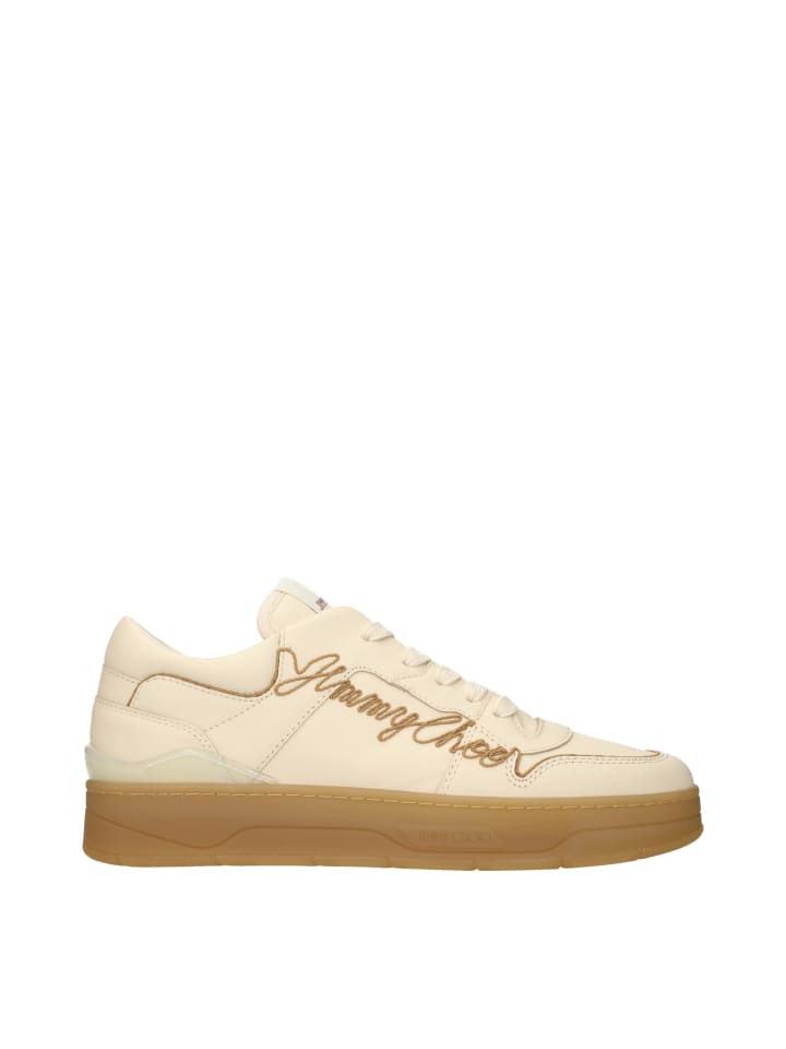 Beige Leder Low Top Sneaker