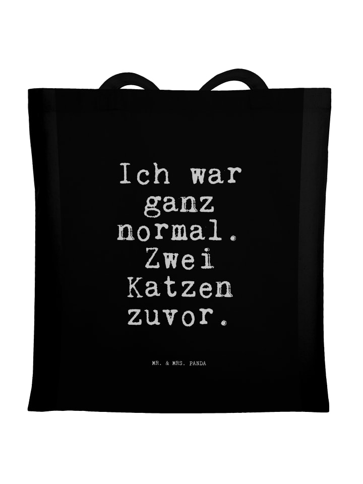 Tasche Ich war ganz normal.... mit Spruch in Schwarz