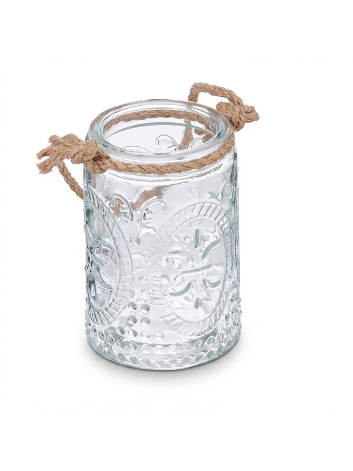 12 x Windlicht in Transparent/ Braun - (H)10,5 x Ø 7 cm