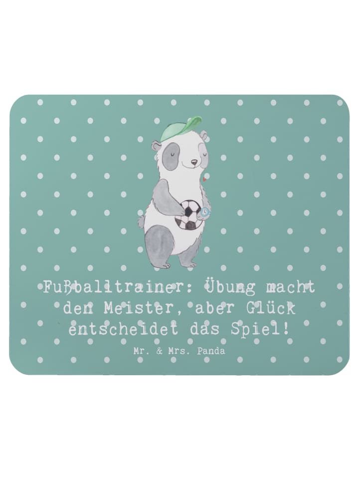 Maus Pad Fußballtrainer Erfolgskick mit Spruch in Meeresbrise